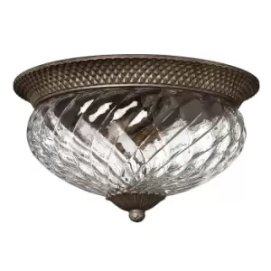 Image of 3 Bulb Flush Light Light Low Ceiling Pearl Bronze LED E27 60W Bulb