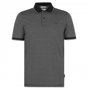 Calvin Klein Slim Fit Striped Polo Shirt - Black/White