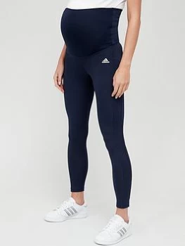 Image of adidas Designed 2 Move Maternity 7/8 Leggings - Navy Size M Women