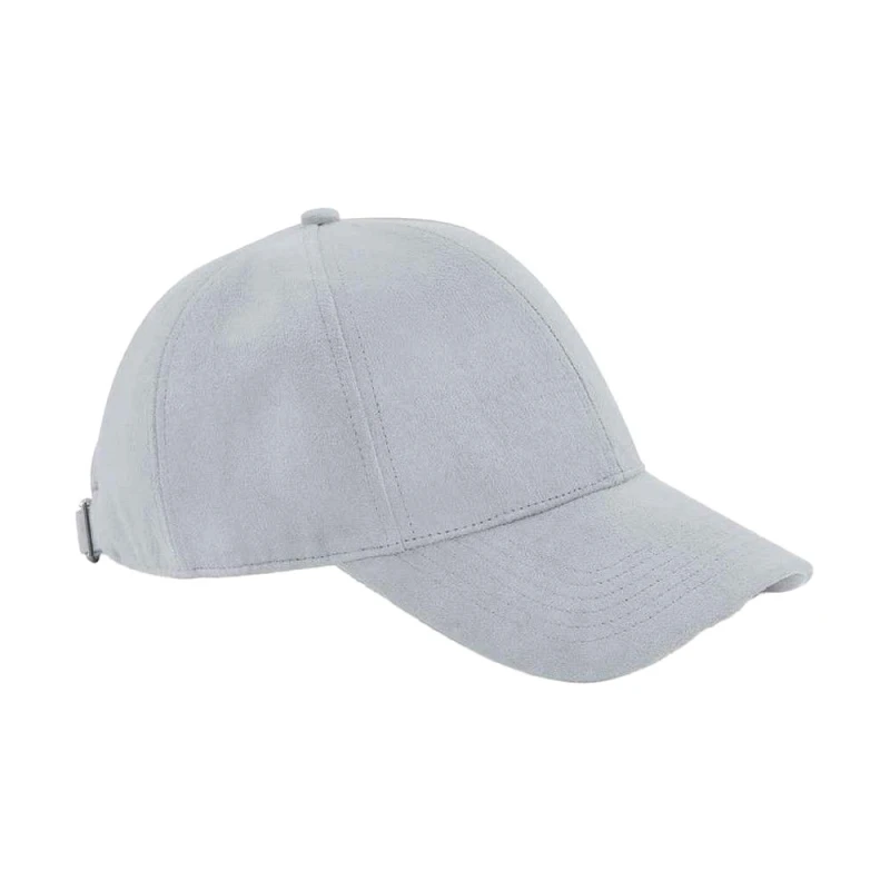 Image of Beechfield Beechfield Men 6 Panel Faux Suede Cap in Light Grey Light Grey One Size Male 5063425913930