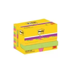 image of Post-it Super Sticky 47.6x47.6mm 90 Sheets Carnival Pack of 12