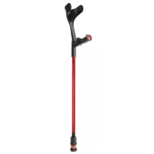 Image of Open Cuff Comfort Grip Fixed Crutch - Red (Single Left)