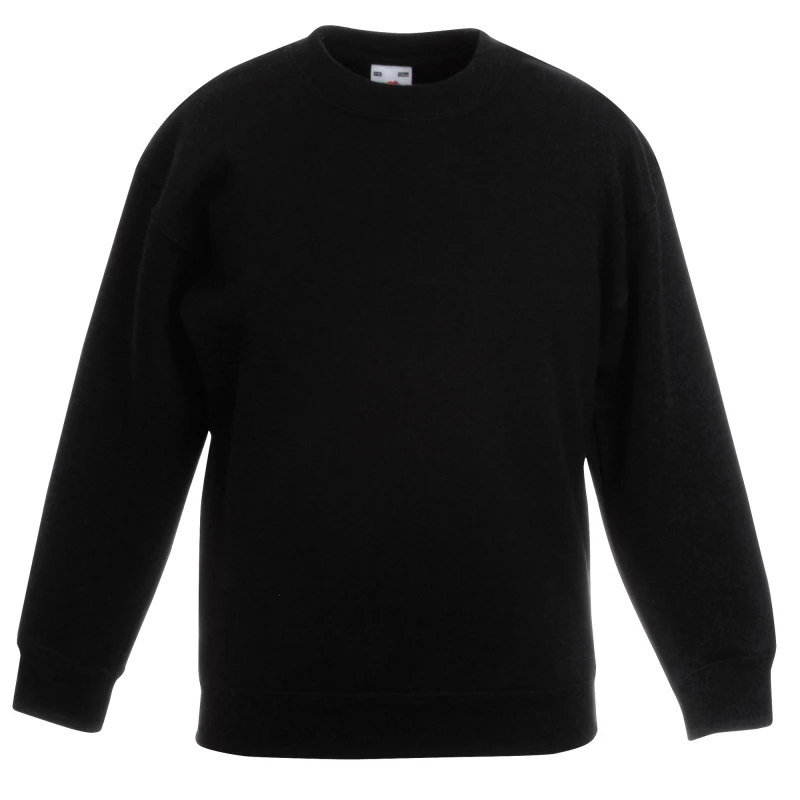 Image of Fruit of the Loom Classic 80 20 Set-In Sweatshirt Pack of 2 in Black Size: 12-13 Years Black Unisex 12-13 Years