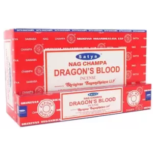 image of Box of 12 Packs of Dragons Blood Incense Sticks by Satya