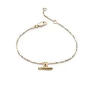 image of Rachel Jackson London Gold Plated Mini T-Bar Bracelet