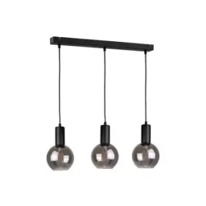 Image of Supra Bar Pendant Ceiling Light Black, 60cm, 3x E27