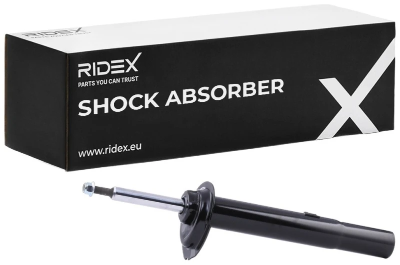 Image of RIDEX 854S0319 Shock absorber Front Axle, Gas Pressure, Twin-Tube, Suspension Strut, Top pin Shock Absorber (854)