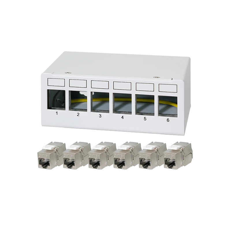 Image of LogiLink Patch panel 6 port with 6 Cat.6A Keystone modules