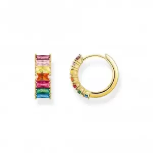 Image of Sterling Silver Gold Plated Colourful Pav Stones Earrings CR667-488-7