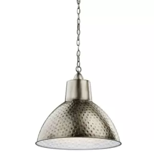 image of 1 Bulb Ceiling Pendant Light Fitting Antique Pewter LED E27 60W Bulb