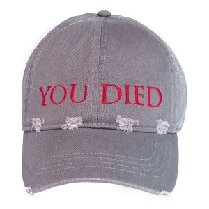 Image of Dark Souls - You Died Destroyed Unisex Baseball Cap - Grey