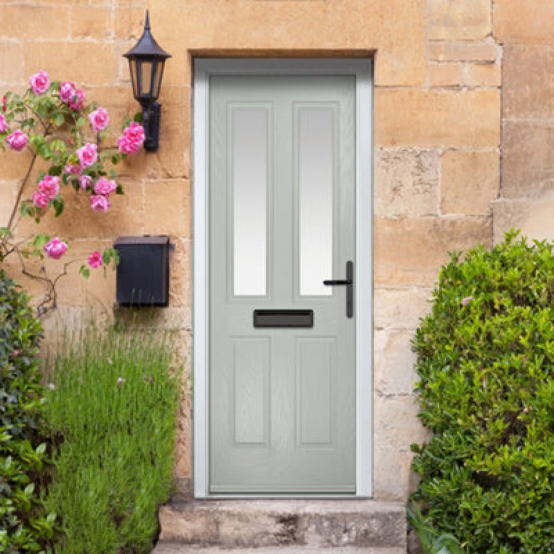 Image of Lacerta Composite Door Carnoustie Agate Grey 920mm X 2090mm Open In Left Hand Obs Glass 10 Year Guarantee - Free Delivery & Smart Lock
