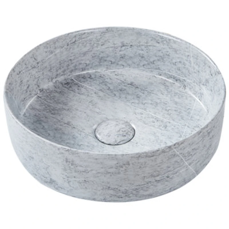 Image of Beliani Countertop Basin Gudar 370 mm Ceramic Grey Concrete Effect
