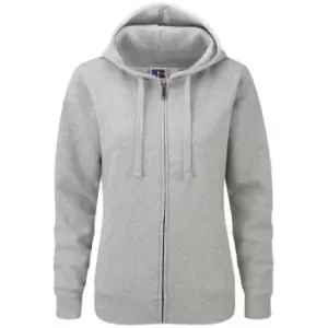 Image of Russell Mens Authentic Full Zip Hooded Sweatshirt / Hoodie (3XL) (Light Oxford)