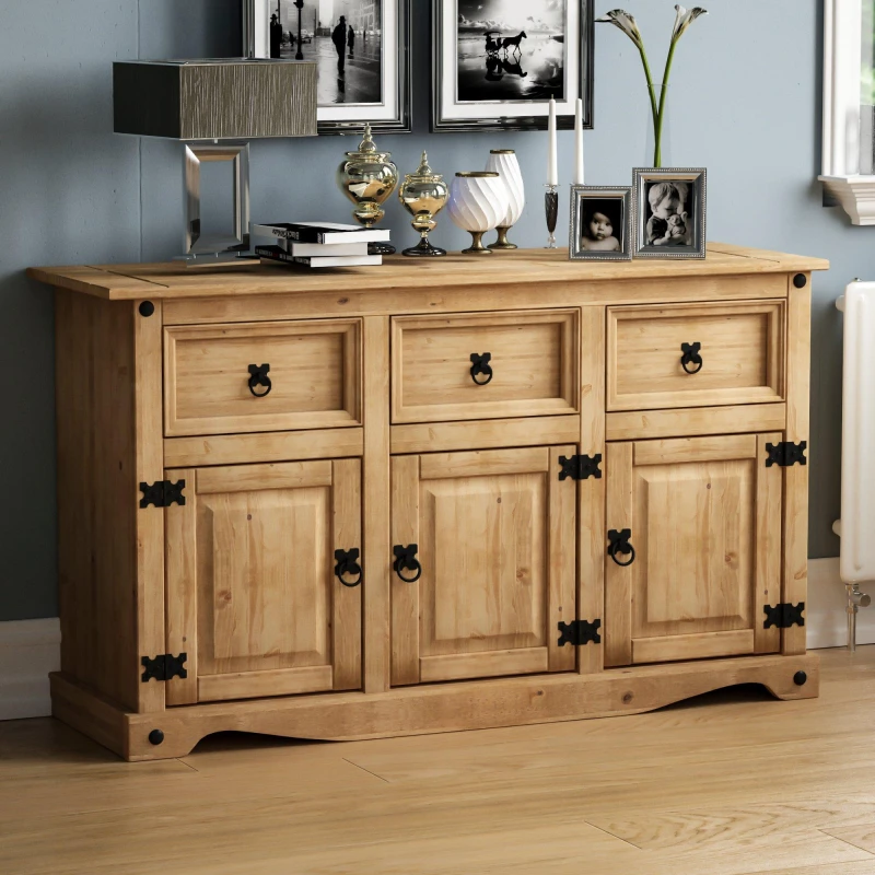 Image of Lassic Vida Designs Corona 3 Door 3 Drawer Sideboard Pine unisex One Size