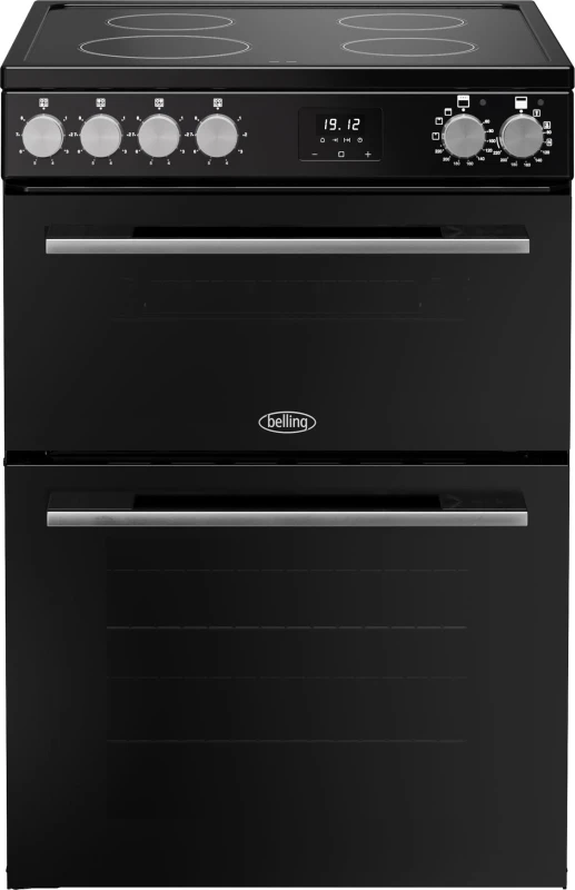Image of Belling Vision 60cm Electric Cooker with Induction Hob - Black & Silver Steel 444412059 Black
