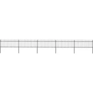 Image of Garden Fence with Spear Top Steel 8.5x0.8 m Black Vidaxl Black