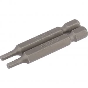 image of Draper Hex Screwdriver Bit Hex 3mm 50mm Pack of 2