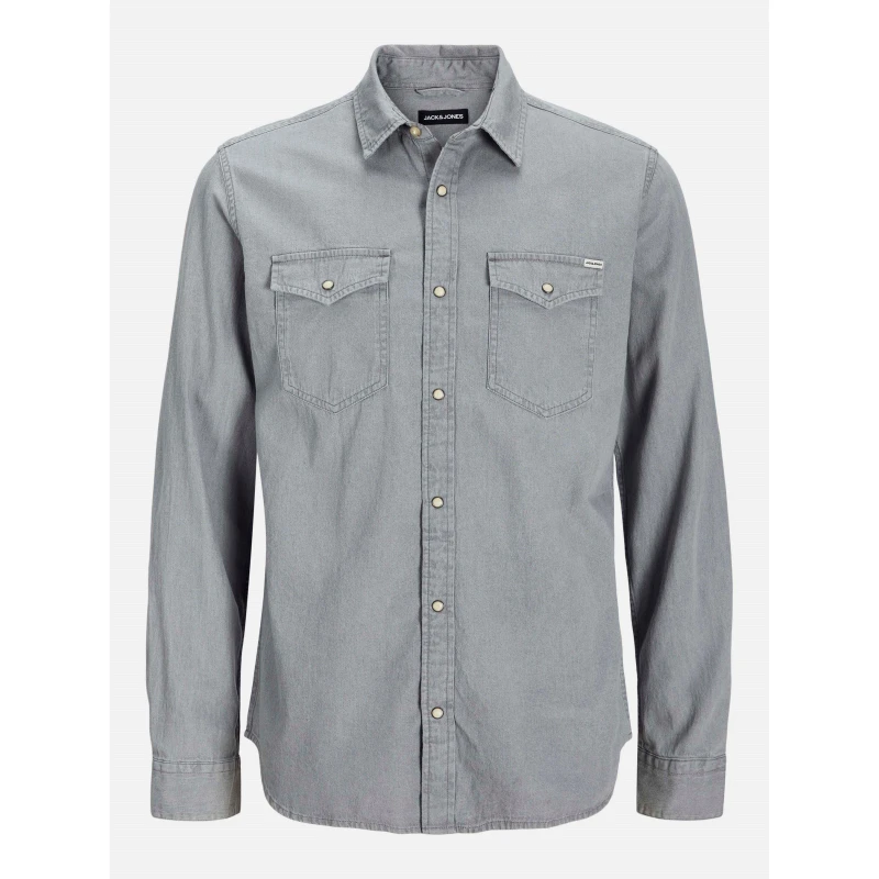Image of Jack and Jones Sheridan Denim Shirt Mens Lt Grey Melange male L