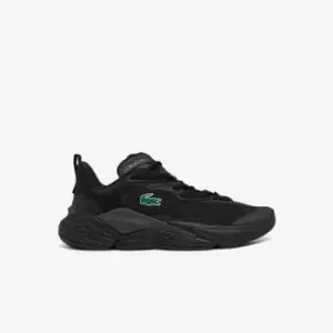 image of Lacoste Mens Aceshot Textile and Synthetic Trainers Size 8 UK Black