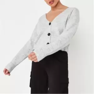 image of Missguided Oversized Button Up Cardigan - Grey