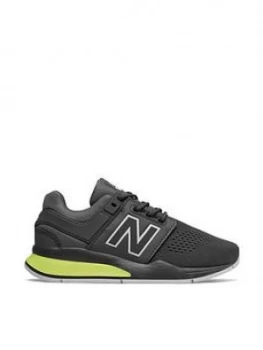 Image of New Balance 247 Lace Junior Trainers BlackYellow Size 3