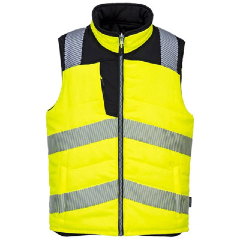 Image of Portwest PW3 Reversible Hi Vis Bodywarmer PW374YBRXXXL Colour: Yellow / Black