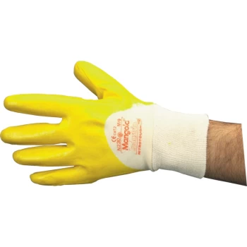 image of N230Y Nitrotough Lightweight 3/4 Coated Yellow Gloves - Size 7