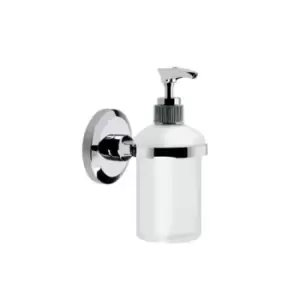 image of Bristan Solo Wall Mounted Frosted Glass Soap Dispenser Chrome SO-SOAP-C