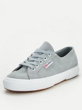 Image of SUPERGA 2750 Suede Plimsoll - Light Grey, Light Grey, Size 7, Women