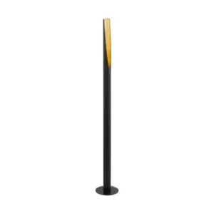 Image of Floor Lamp Light Colour Black Outer & Gold Inner Base Foot Switch Bulb GU10 1x5W