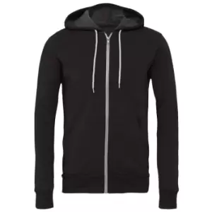 Canvas Unixex Zip-up Polycotton Fleece Hooded Sweatshirt / Hoodie (S) (Dark Grey Heather)