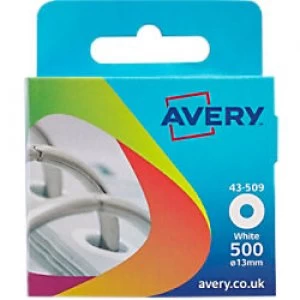 image of AVERY Reinforcement Rings 43-509 White Ø 13mm Pack of 500