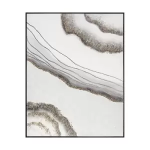 Image of Agarra Abstract Framed Canvas Grey
