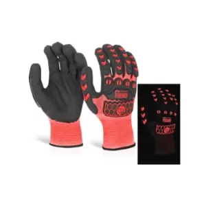 Glovezilla - glow in the dark foam nitrile glove red med - Red - Red