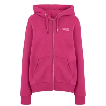 image of Superdry Full Zip Hoodie - Soft Pink MKE