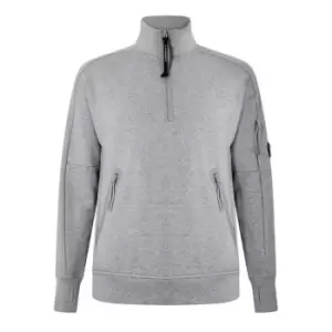 Image of CP COMPANY Lens Arm Quarter Zip Sweatshirt - Grey