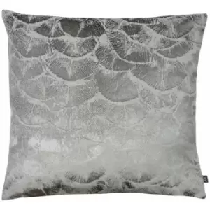 image of Ashley Wilde Jaden Metallic Plush Velvet Cushion Cover, Flint/Steel, 50 x 50 Cm