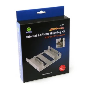 image of Lian Li HD-520A Internal 5.25" to two x 2.5" HDD Bay Kit - Silver