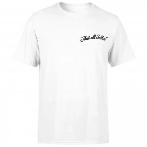 Image of Looney Tunes That's All Folks Embroidered Unisex T-Shirt - White - XL