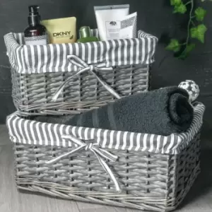 Image of Grey Wicker Baskets Set of 3 M&W - Grey