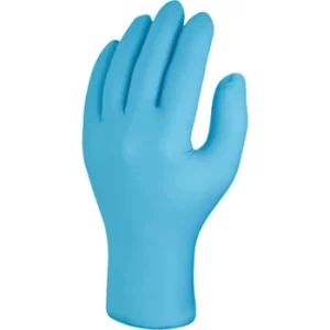 image of Utah Disposable Gloves, Blue, Nitrile, Powder Free, Textured Fingertips, Size 10/XL, Pk-100