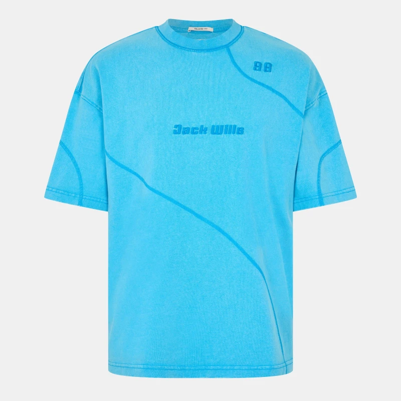 Image of Jack Wills Sunbleach Cut & Sew T-Shirt - Blue Blue S