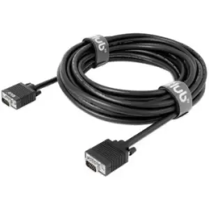 Image of club3D VGA Cable VGA 15-pin plug, VGA 15-pin plug 10.00 m Black CAC-1710 screwable, gold plated connectors VGA cable