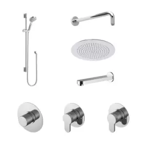 Image of Nuie 3 Outlet Arvan Bundle With Stop Tap & Diverter - Chrome