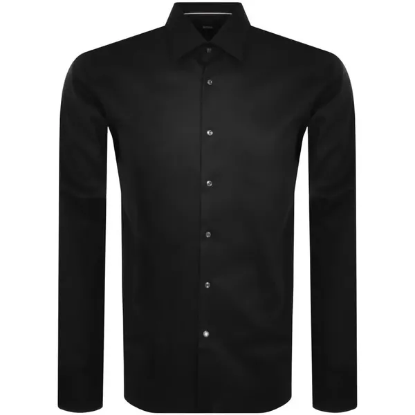 Image of Boss H-HANK-kent-C1-214 10258928 01 Plain Shirt - Long Sleeve 15" Black 31769303350