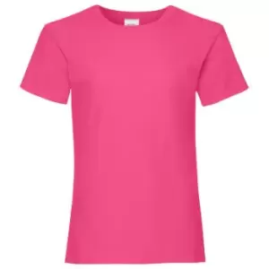 Image of Fruit Of The Loom Girls Childrens Valueweight Short Sleeve T-Shirt (Pack of 2) (3-4) (Fuchsia)