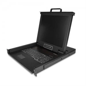 Image of StarTech.com Rackmount KVM Console - Single Port VGA KVM with 17" LCD Monitor for Server Rack - Fully Featured Universal 1U LCD KVM Drawer w/Cables &
