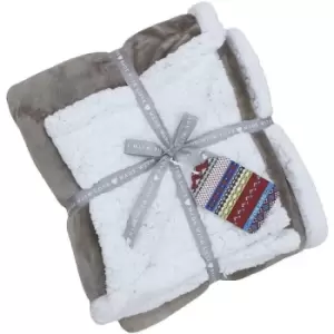 Image of Riva Paoletti Luxe Sherpa Fleece Throw (127 x 152cm) (Mocha) - Mocha