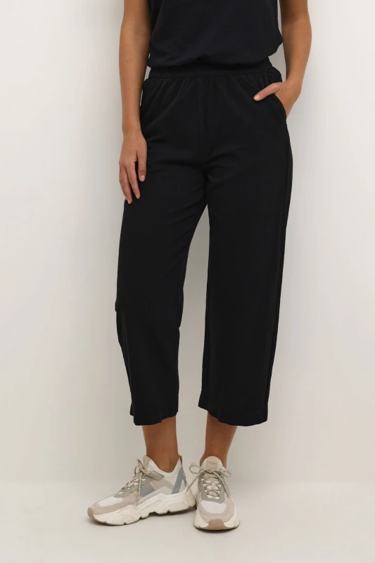 Image of Kaffe Womens Naya Culotte Trousers in Black Size: 10 Black Female 10